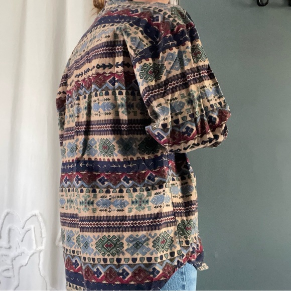 Western Pattern Vintage Button Down - Picture 2 of 4